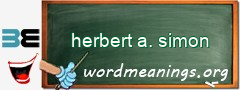 WordMeaning blackboard for herbert a. simon